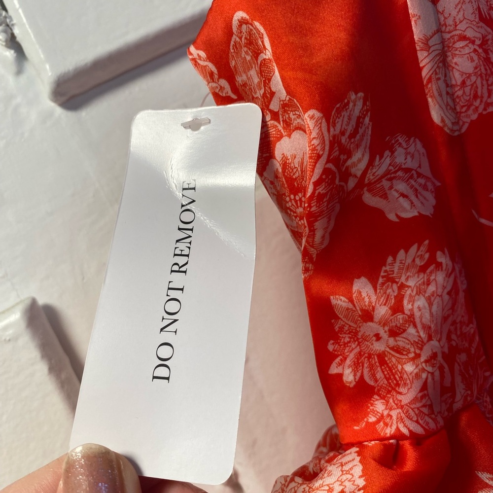 ❤️very Dior! Selkie Secret Admirer Silk Red Asymmetrical Skirt with White Lace - Picture 5 of 15